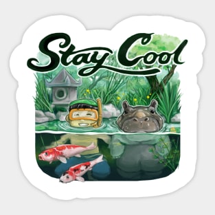 Stay Cool in the Koi Pond Sticker